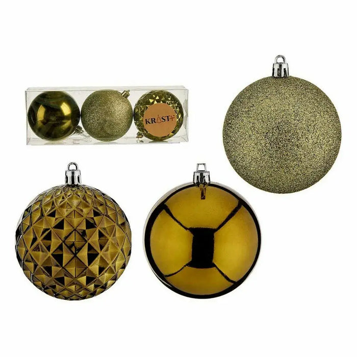 Set of Christmas balls Krist+ Green PVC Ø 8 cm (12 Units) - Декорация и Осветление<<<Дом Градина<<<BigBuy&&&Коледни