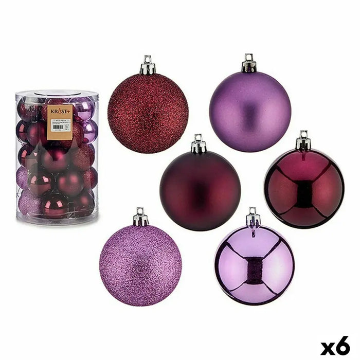 Set of Christmas balls Krist+ Purple Plastic (6 Units) - Декорация и Осветление<<<Дом Градина<<<BigBuy&&&Коледни