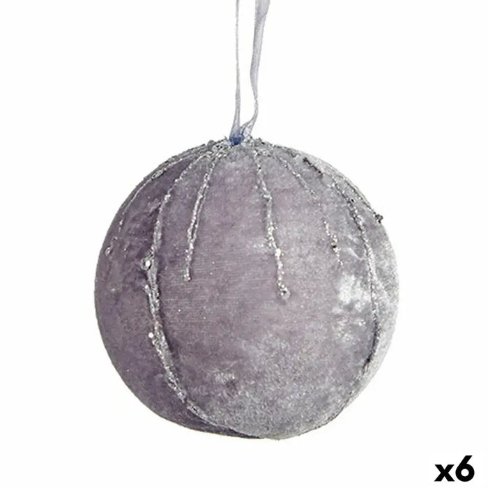 Set of Christmas balls Krist+ Silver Polyester (6 Units) - Декорация и Осветление<<<Дом Градина<<<BigBuy&&&Коледни