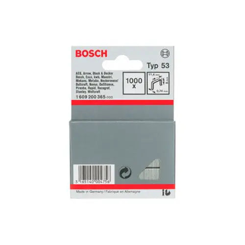 SET OF CLAMPS FOR TAKER 8X11.4 MM BOSCH 1000 PCS - Скоби и пирони за такери<<<Консумативи за