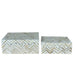 Set of decorative boxes Home ESPRIT White Brown Resin Bamboo Tropical (2 Units) - Декорация и Осветление<<<Дом