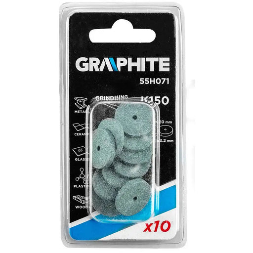 SET OF GRINDING DISCS 10 PIECES GRAPHITE 55H071 - Аксесоари за dremel<<<Консумативи за електроинструменти<<<Инструменти