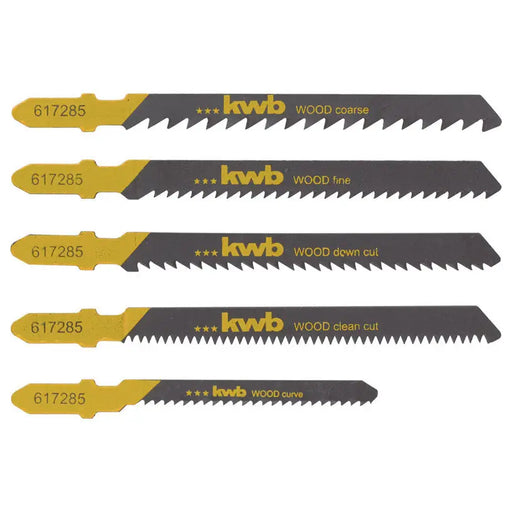SET OF JIG SAW BLADES 5 PCS. KWB - Ножове за прободни триони<<<Консумативи за електроинструменти<<<Инструменти и