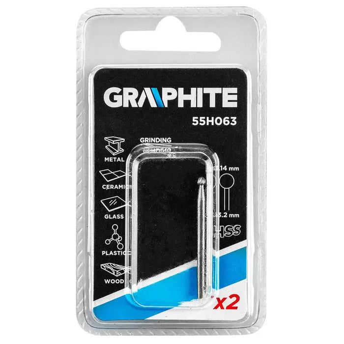 SET OF MILLS 3.2X3.14 MM 2 PIECES GRAPHITE 55H063 - Аксесоари за dremel<<<Консумативи за