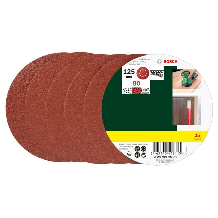 SET OF SANDING PADS 25 PCS. BOSCH K 80 - Шкурки за машинно шлайфане<<<Консумативи за електроинструменти<<<Инструменти и