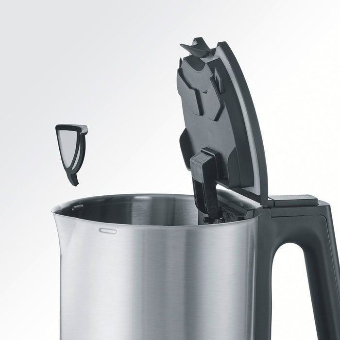 Severin WK 3409 electric kettle 1.7 L 2200 W Black, Stainless steel