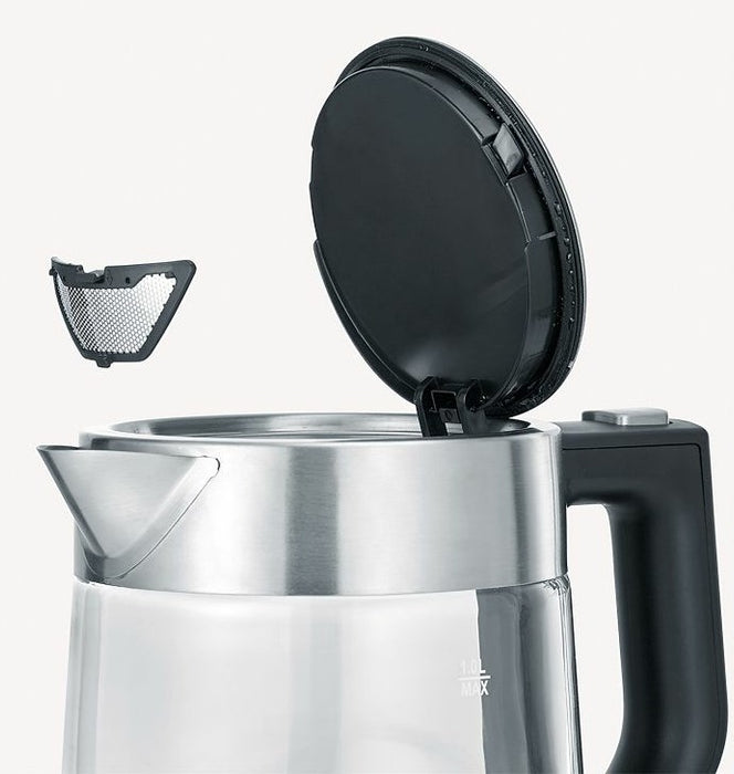 Severin WK 3468 electric kettle 1 L 2200 W Black, Stainless steel, Transparent