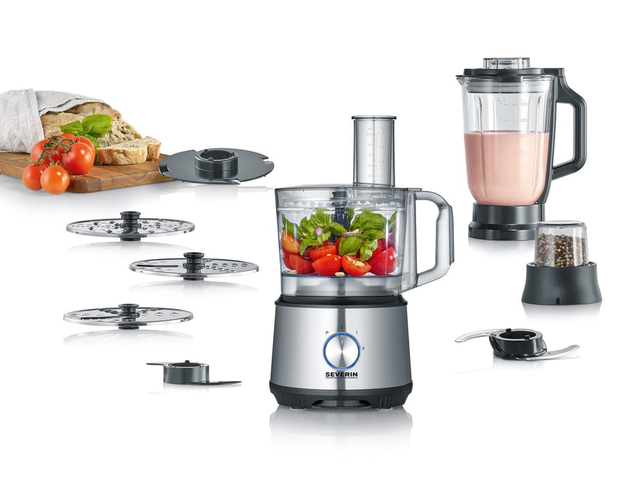Severin KM 3892 food processor 1200 W 1.5 L Black, Stainless steel, Transparent