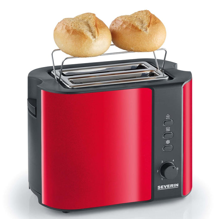 Severin AT 2217 toaster 2 slice(s) 800 W Metallic, Red