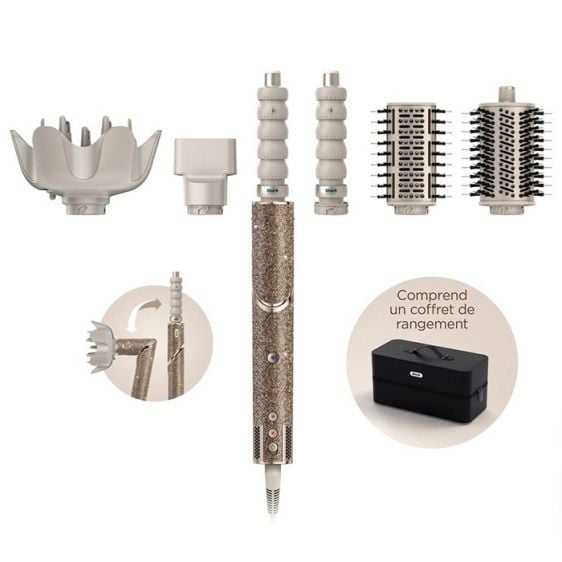 SharkNinja FlexStyle Champagne Diamond Limited Edition 5-in-1 Air Styler and Hair Dryer HD446JSEU