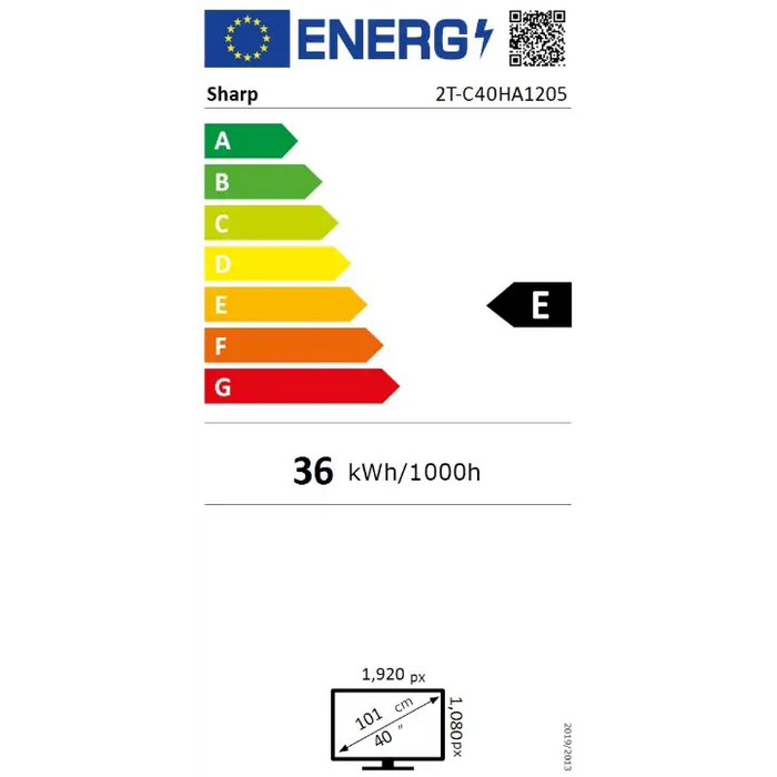 Sharp 40HA1205E 40’’ LED TV FULL HD 1920x1080,Frameless DVB-T/T2/C/S/S2 Active Motion 100 1 000 000:1 Speaker 2x8W