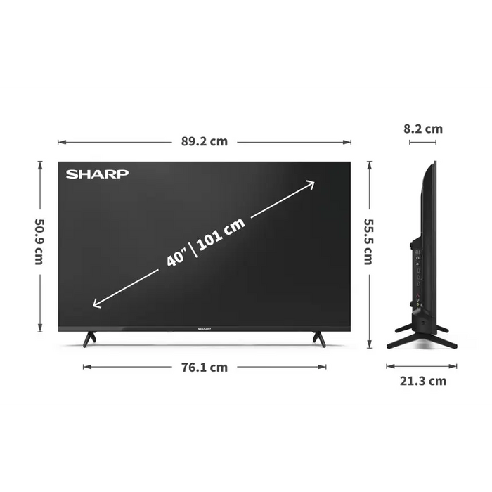 Sharp 40HA1205E 40’’ LED TV FULL HD 1920x1080,Frameless DVB-T/T2/C/S/S2 Active Motion 100 1 000 000:1 Speaker 2x8W