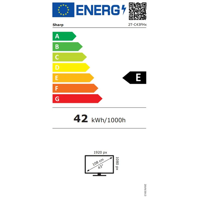 Sharp 43FH2EA 43’’ LED Android TV FHD 1920x1080 Frameless DVB-T/T2/C/S/S2 Active Motion 400 2x 8W Dolby Digital