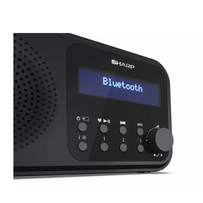 Sharp Radios DR-P420(BK) PORTABLE DIGITAL RADIO Bluetooth 5.0 20 DAB+/DAB/FM Auto time/date LCD Display Dual