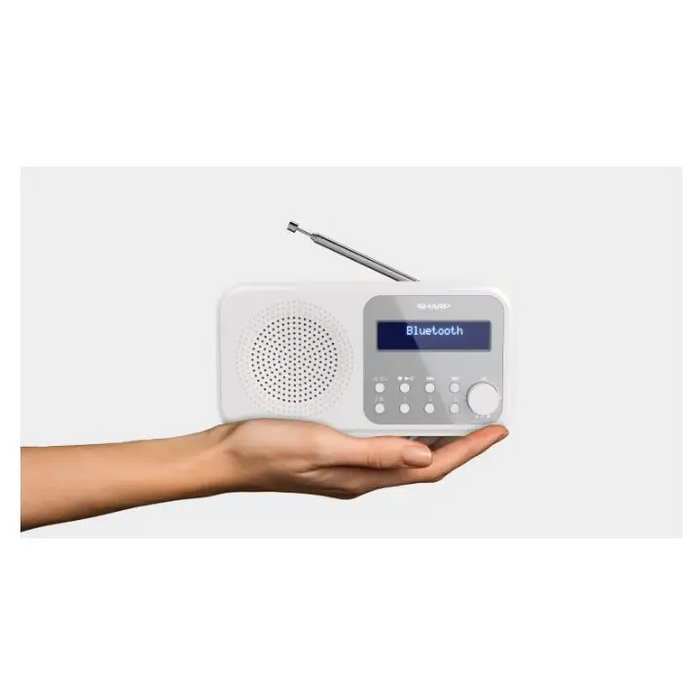 Sharp Radios DR-P420(WH) PORTABLE DIGITAL RADIO Bluetooth 5.0 20 DAB+/DAB/FM Auto time/date LCD Display Dual