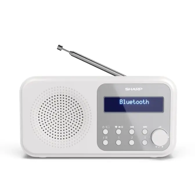 Sharp Radios DR-P420(WH) PORTABLE DIGITAL RADIO Bluetooth 5.0 20 DAB+/DAB/FM Auto time/date LCD Display Dual