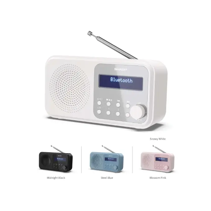 Sharp Radios DR-P420(WH) PORTABLE DIGITAL RADIO Bluetooth 5.0 20 DAB+/DAB/FM Auto time/date LCD Display Dual
