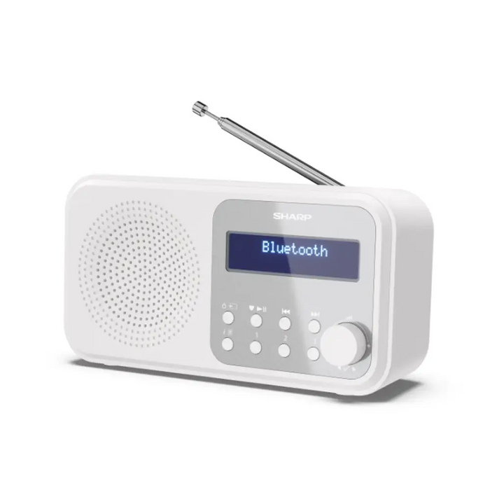 Sharp Radios DR-P420(WH) PORTABLE DIGITAL RADIO Bluetooth 5.0 20 DAB+/DAB/FM Auto time/date LCD Display Dual