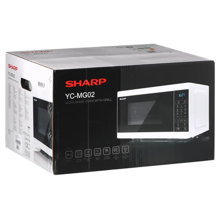 Sharp YC-MG02E-W microwave Countertop 20 L 800 W Blue White - Freestanding microwavesAGD-KMW<<<Home Appliance
