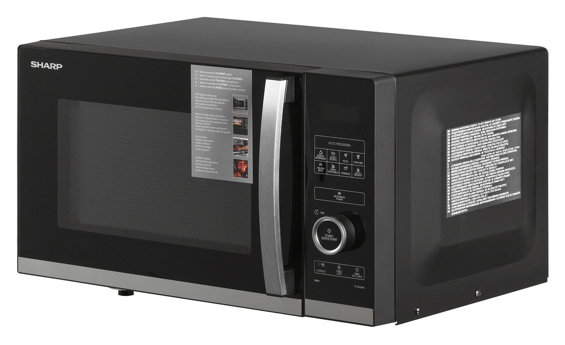 Sharp YC-QS254AE-B microwave Countertop Solo microwave 25 L 900 W Black, Stainless steel