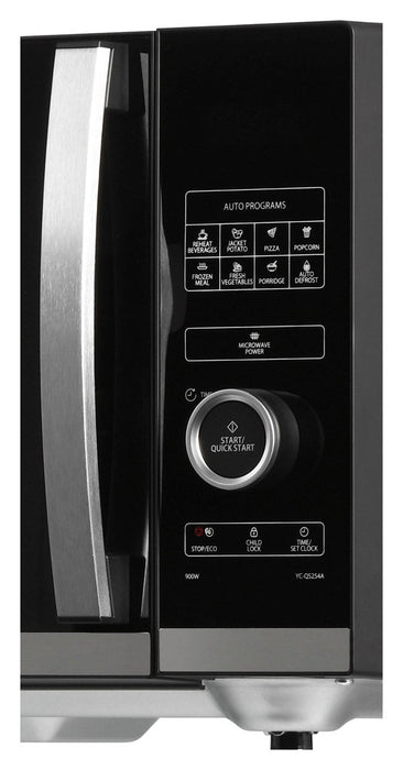 Sharp YC-QS254AE-B microwave Countertop Solo microwave 25 L 900 W Black, Stainless steel