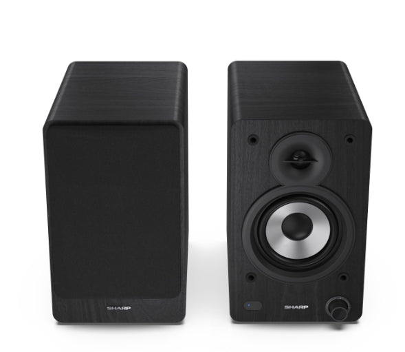Sharp Audio Systems CP-SS30(BK), Hifi Systems BOOKSHELF SPEAKERS 60W (2 x 30W) RMS 2, Bluetooth v5.0, USB playback, MP3 Audio decoder, RCA L/R In, 3.5mm Aux-in / line-in, Digital optical-in, Wooden speaker, Black