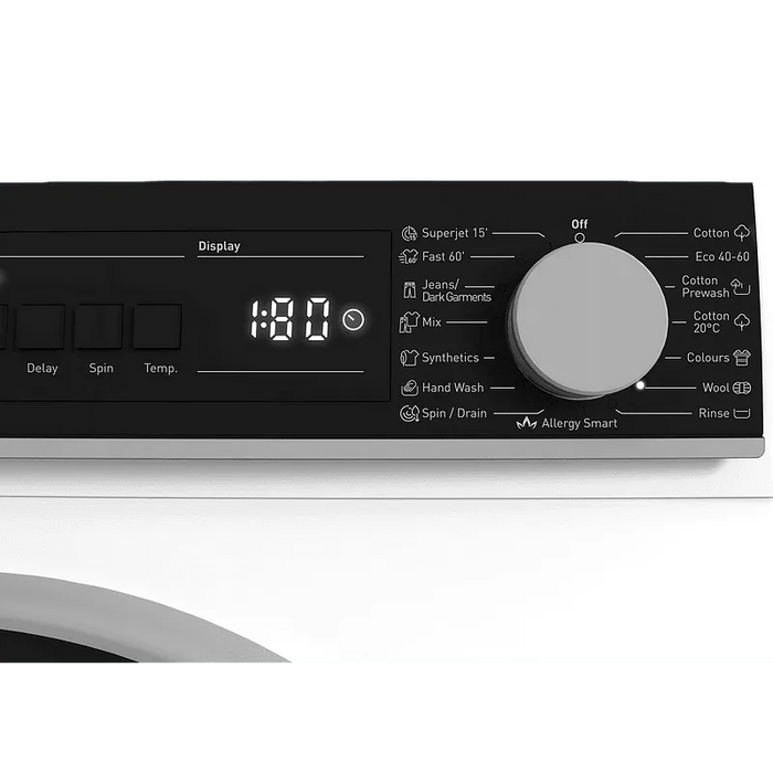 Washing machine Sharp ES-NFB814AWNA, 1400 rpm, 8.00 kg, A, White