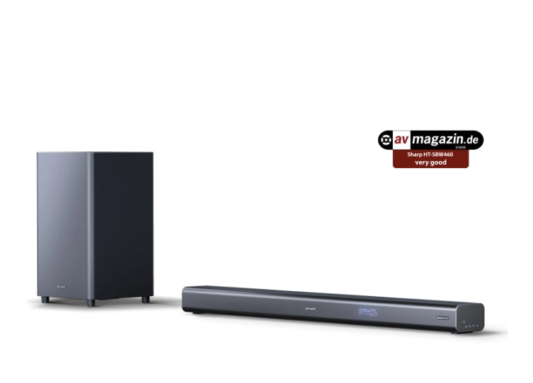 Sharp Soundbar HT-SBW460, 440W 3.1 DOLBY ATMOS Wireless Subwoofer, HDMI & BLUETOOTH, wireless music streaming, HDMI ARC/CEC, USB playback, 3.5mm Aux-in, 4K UHD Pass-Through, Digital Optical Audio Input, Matt black