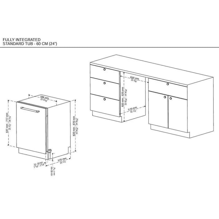 Built-in dishwasher Sharp QW-NI14I47EX, 13 place settings, 600 W, mm, E