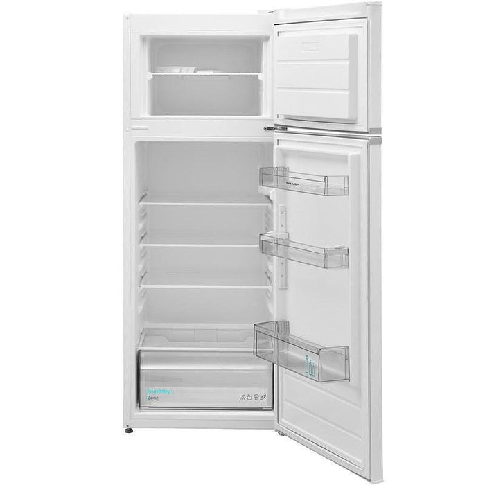 Refrigerator with top chamber Sharp SJ-FTB01ITXWE, 213 l, E, White, Static