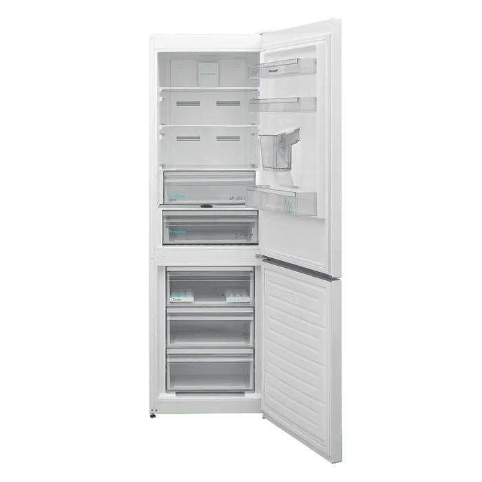 Refrigerator with freezer Sharp SJ-NBA21DMDWE , 331 l, E , No Frost , White