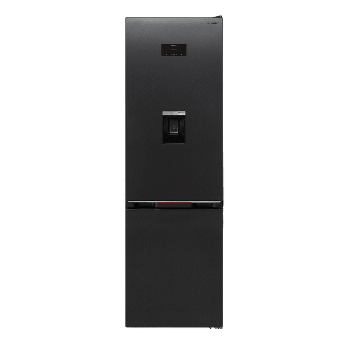 Refrigerator with freezer Sharp SJ-NBA32DHDAE , 367 l, E , No Frost , Black stainless steel