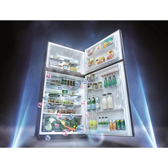Refrigerator with top chamber Sharp SJ-YG740G-SL, 604 l, E, No Frost, Inox