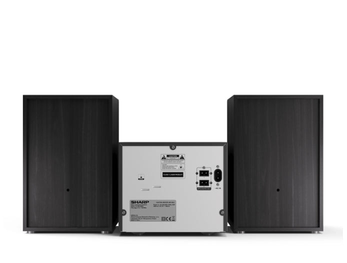 Sharp Audio Systems XL-B512(BK), HI-FI MICRO SYSTEM, 45W total max power output, FM PLL tuner, Bluetooth v5.0, CD player, USB, 3.5mm Aux-in / line-in, wooden speaker, Black
