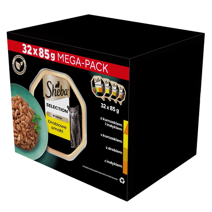 SHEBA tray sauce poultry/chicken/ turkey - wet cat food - 32x85 g