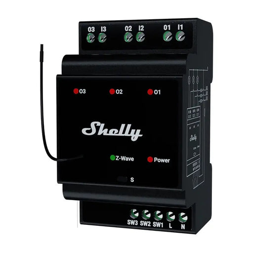 Shelly Qubino Wave Pro 3 Z-Wave 3 channel DIN rail relay - Smart controllers<<<Control devices<<<Smart