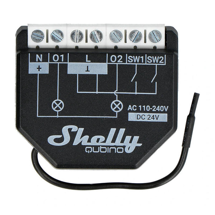 Shelly Qubino Wave2PM Controller, 2-channel, Z-Wave (Power measurement)