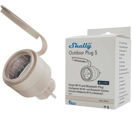 Shelly Plug S MTR Gen3 IP44 12A smart outdoor outlet