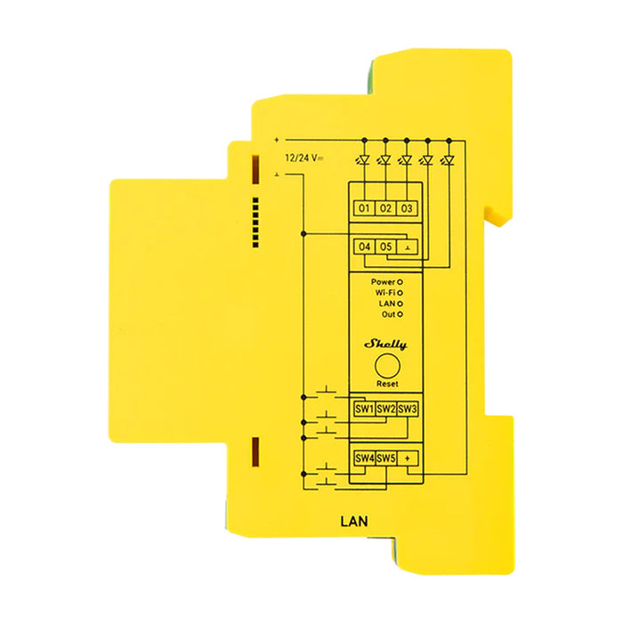Shelly RGBWW Pro WiFi 5-Channel DIN Rail Lighting Controller