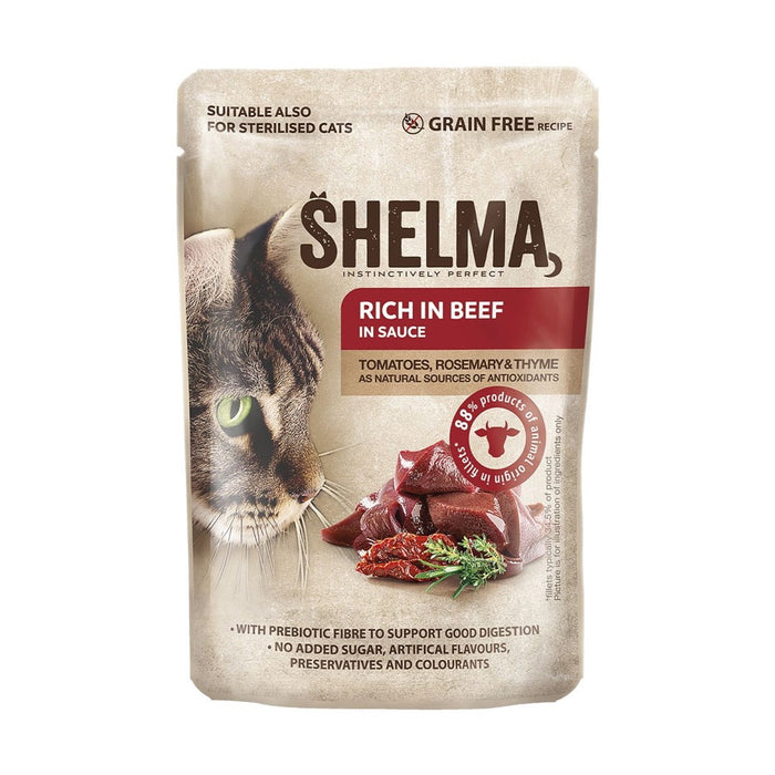 SHELMA with salmon, cod, chicken and beef in sauce - wet cat food - 12x85g