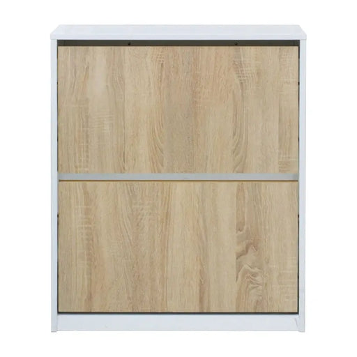 SHOE CABINET WITH 2 DOORS WHITE GLOSS + SONOMA 64X26X83 CM. ALPI - Шкафове за обувки<<<Мебели и обков<<<Мебели и