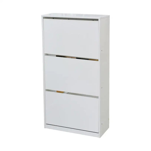 SHOE CABINET WITH 3 DOORS WHITE GLOSS 64X26X121 CM. ALPI - Шкафове за обувки<<<Мебели и обков<<<Мебели и