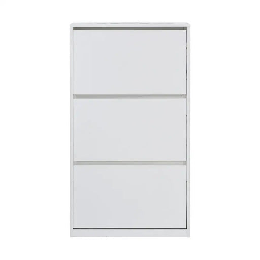 SHOE CABINET WITH 3 DOORS WHITE GLOSS 64X26X121 CM. ALPI - Шкафове за обувки<<<Мебели и обков<<<Мебели и