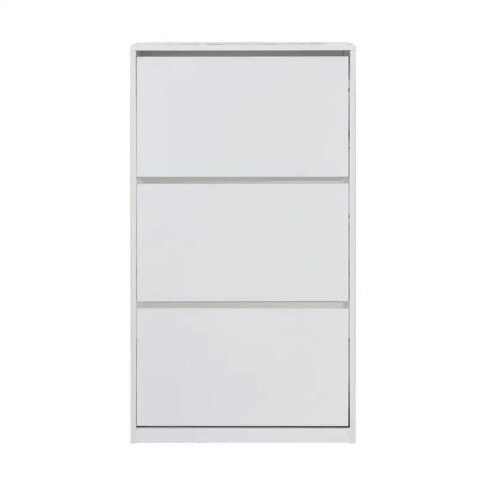 SHOE CABINET WITH 3 DOORS WHITE GLOSS 64X26X121 CM. ALPI - Шкафове за обувки<<<Мебели и обков<<<Мебели и