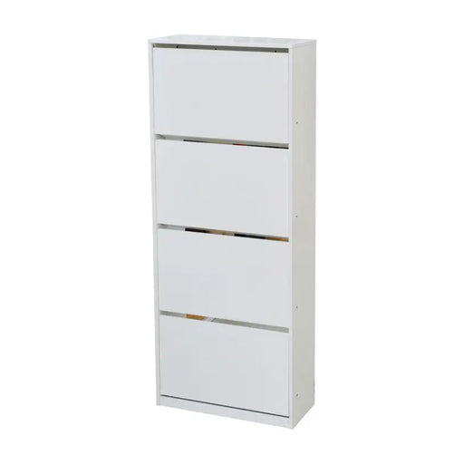 SHOE CABINET WITH 4 DOORS WHITE GLOSS 64X26X159 CM. ALPI - Шкафове за обувки<<<Мебели и обков<<<Мебели и