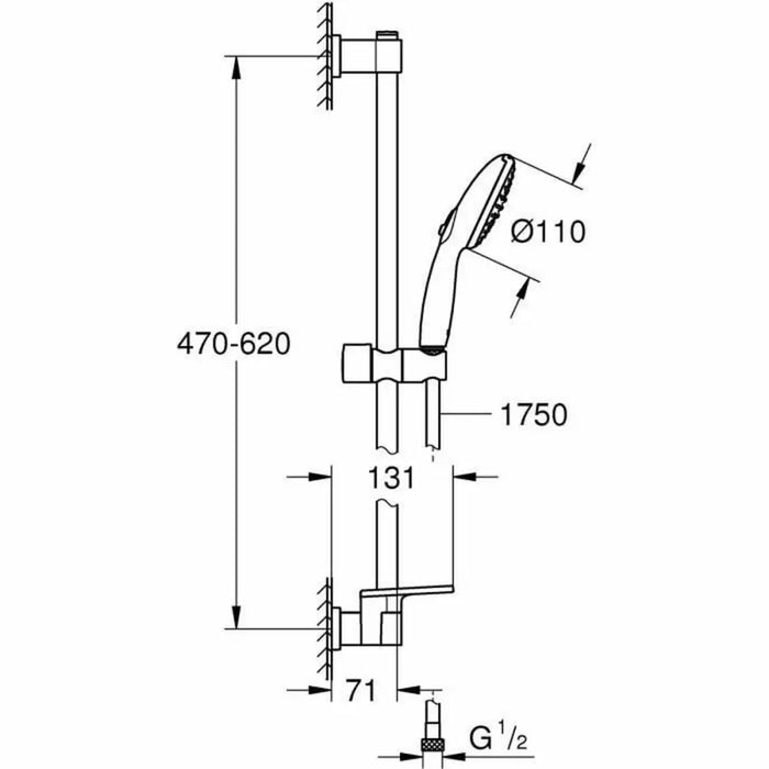 Shower Column Grohe Vitalio Start 110 Plastic - Аксесоари и кранчета<<<Баня<<<Дом Градина<<<BigBuy&&&Душ комплекти