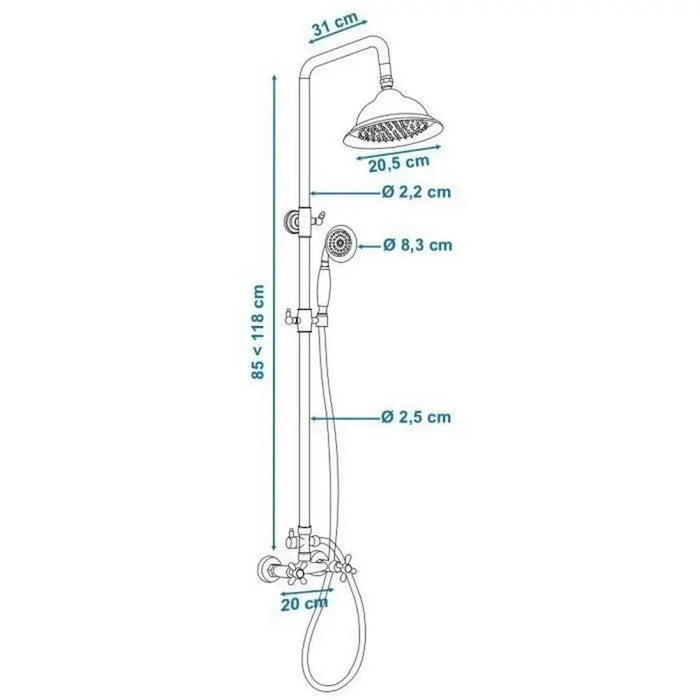 Shower Column Rousseau Bronze Stainless steel - Баня<<<Дом Градина<<<BigBuy&&&Аксесоари и кранчета<<<Баня<<<Дом