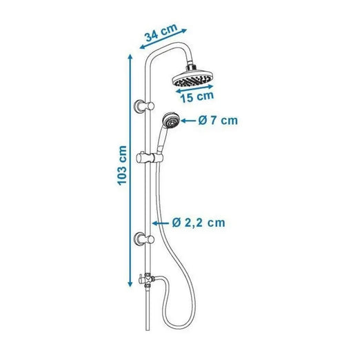 Shower Column Rousseau Sonora 3 Grey Stainless steel ABS Ø 15 cm - Баня<<<Дом Градина<<<BigBuy&&&Аксесоари и