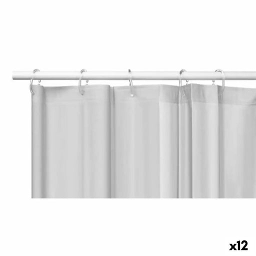 Shower Curtain Berilo Grey Polyethylene EVA 180 x 180 cm (12 Units) - Баня<<<Дом Градина<<<BigBuy&&&Завеси и