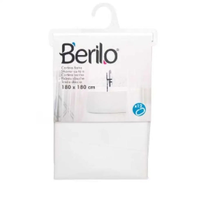 Shower Curtain Berilo White Polyethylene EVA 180 x 180 cm 20,5 x 34 x 2 cm (12 Units) - Баня<<<Дом